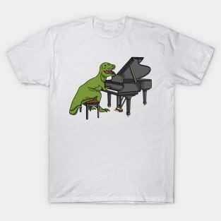 Funny Piano Shirt with Dino Playing Piano T-Shirt